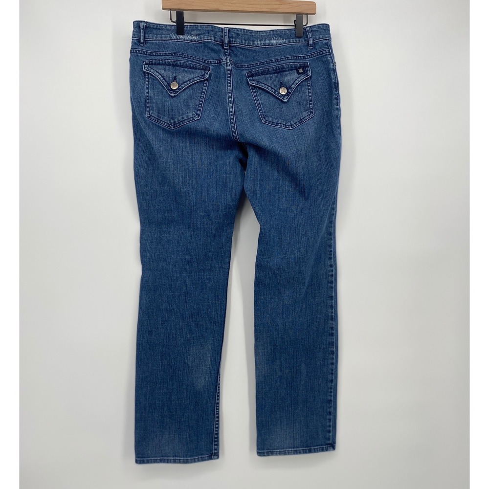 Simply Vera Vera Wang Jeans 14 Blue Excellent Straight Leg Flap Pocket Denim